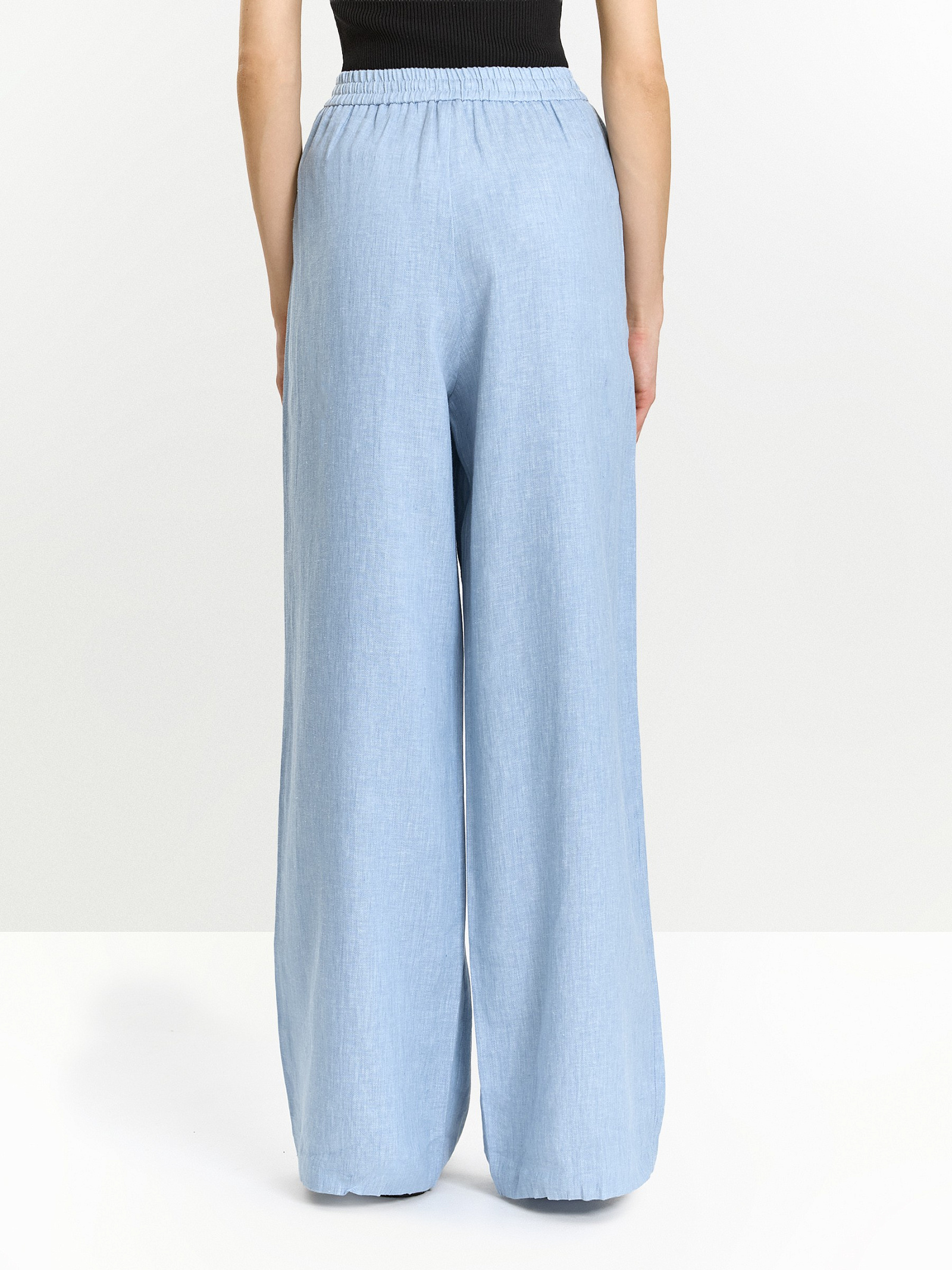 Брюки на резинке изо льна